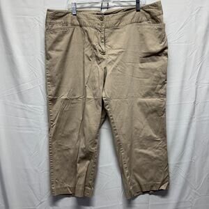 Lane Bryant Plus Size 20 Tan Cropped Heritage Pants Khaki Corporate Chic Preppy